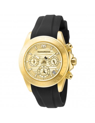 Technomarine Women's Watch - Manta Quartz Gold Tone Dial Black Strap | TM-219041 ouvre sa boutique