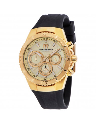 Technomarine Women's Watch - Manta Quartz Gold MOP Dial Black Strap | TM-220072 france