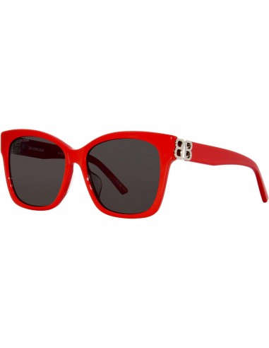 Balenciaga Women's Sunglasses - Red Acetate Square Frame Grey Lens | BB0102SA 012 le des métaux précieux