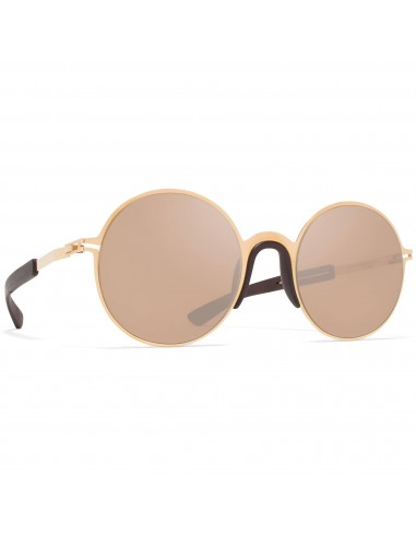 Mykita Women's Sunglasses - Gold/Ebony Brown Round Metal Frame | IVY MH2 MH2_SBR/F acheter