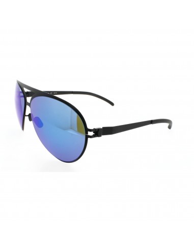 Mykita Unisex Sunglasses - Matte Black Frame Azure Flash Lens | SEPP F25 F25_AZ/F livraison gratuite