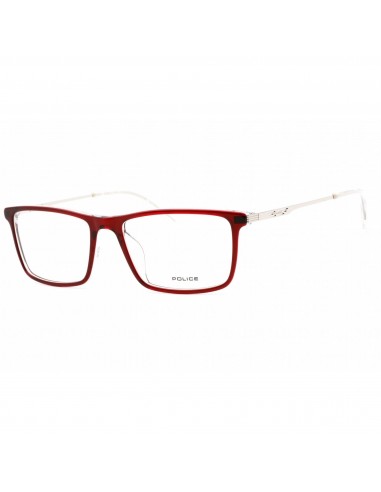 Police Men's Eyeglasses - Bordeaux Top/Crystal Acetate Full Rim Frame | VPLD08M 06RZ 2023