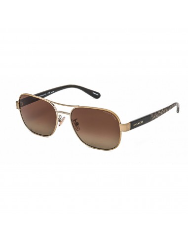 Coach Women's Sunglasses - Light Gold Aviator Metal Full Rim Frame | 0HC7116 9005T5 brillant des détails fins