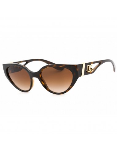 Dolce & Gabbana Women's Sunglasses - Havana Plastic Cat Eye Frame | 0DG6146 502/13 brillant des détails fins