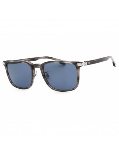 Hugo Boss Men's Sunglasses - Blue Lens Grey Horn Square Frame | BOSS 1406/F/SK 02W8 KU Venez acheter