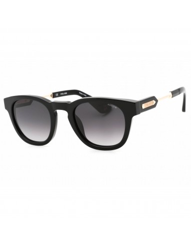 Police Men's Sunglasses - Shiny Black Acetate Round Full Rim Frame | SPLF70M 0700 pour bénéficier 