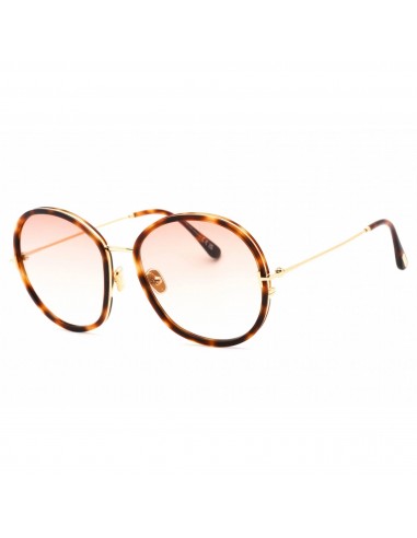 Tom Ford Women's Sunglasses - Blonde Havana Metal Full Rim Round Frame | FT0946 53T 2 - 3 jours ouvrés.