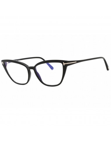 Tom Ford Women's Eyeglasses - Shiny Black Plastic Full Rim Round Frame | FT5825-B 001 en stock