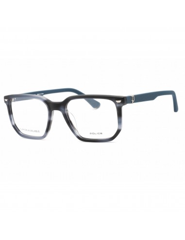 Police Men's Eyeglasses - Semi Matte Striped Blue Acetate Square Frame | VPLF75 M00M votre