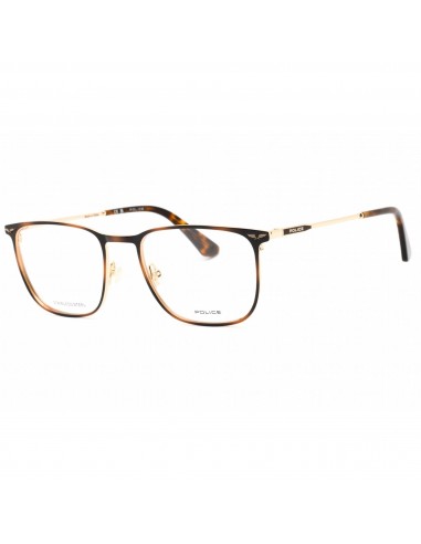 Police Men's Eyeglasses - Shiny Rose Gold Metal Square Full Rim Frame | VPLG68 0320 de pas cher