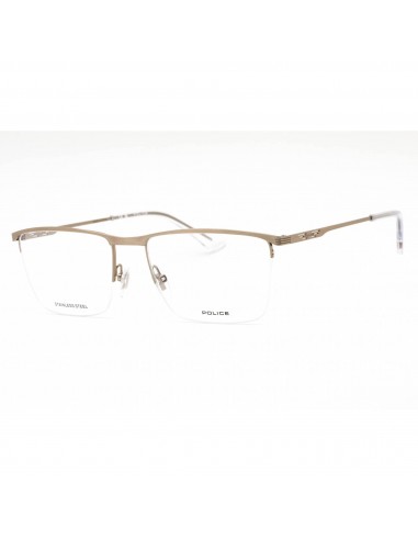 Police Men's Eyeglasses - Shiny Camel Metal Rectangular Full Rim Frame | VPLG75 08M2 du meilleur 