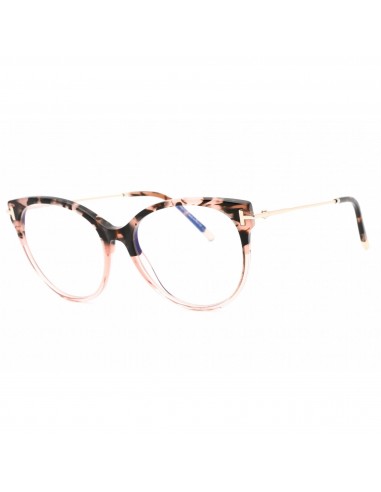 Tom Ford Women's Eyeglasses - Coloured Havana/Clear Plastic Cat Eye | FT5770-B 055 Faites des économies