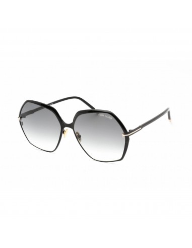 Tom Ford Women's Sunglasses - Shiny Black Metal Geometric Shape Frame | FT0912 01B shop