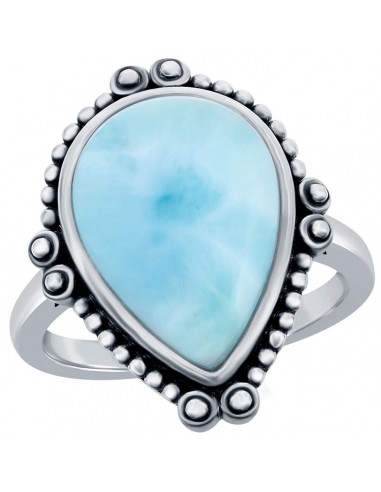 Caribbean Treasures Women's Larimar Oxidized Ring - W-2678 Le MVP de beaucoup