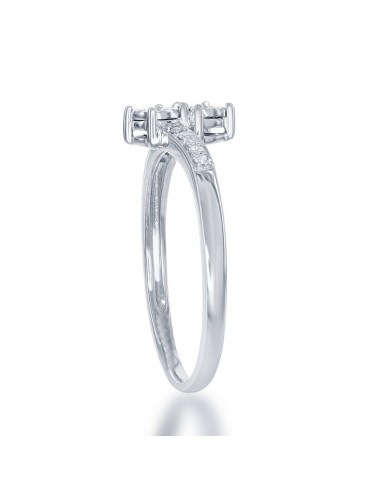 Sterling Silver 1/8th cttw Square Diamond Ring - DIW-1685 Voir les baskets