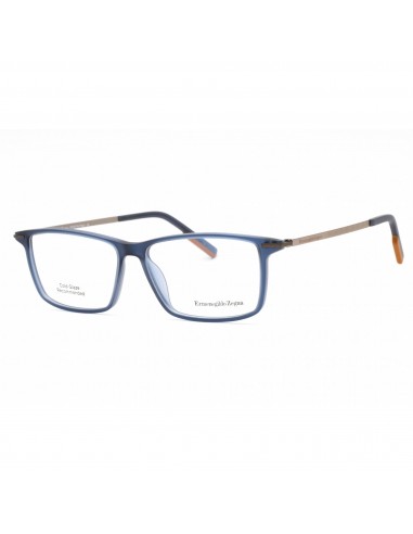 Ermenegildo Zegna Men's Eyeglasses - Shiny Blue Rectangular Plastic Frame | EZ5204 090 rembourrage situé sous