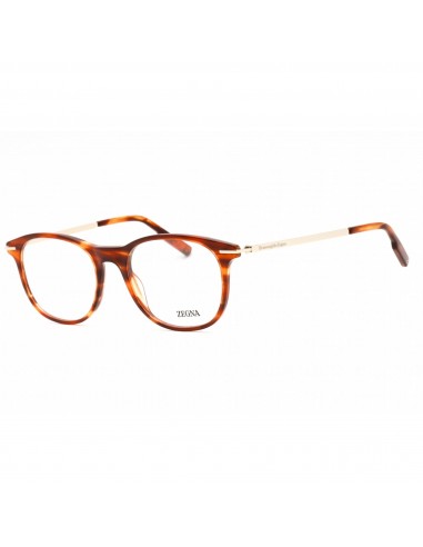 Ermenegildo Zegna Men's Eyeglasses - Shiny Striped Brown/Shiny Pale Gold | EZ5245 052 meilleur choix