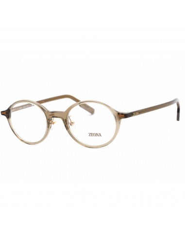 Ermenegildo Zegna Men's Eyeglasses - Shiny Transparent Khaki/Vicuna Frame | EZ5256 051 en ligne des produits 