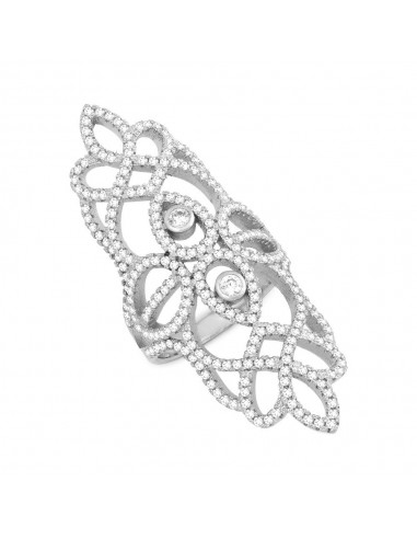 Sterling Silver Extra Long Fancy CZ Ring - W-1226 vente chaude votre 