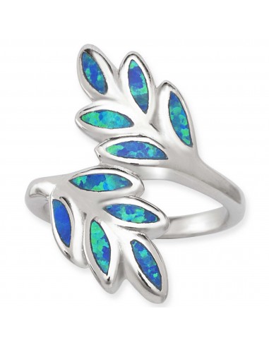 Opalata Women's Blue Inlay Opal Double Leaf Ring - W-1397 offre 