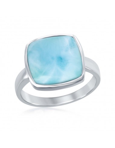 Sterling Silver Larimar Square Ring - W-1902 est présent 