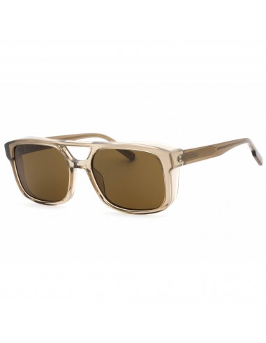 Ermenegildo Zegna Men's Sunglasses - Shiny Transparent Oyster/Dark Brown | EZ0209 50E pas cheres