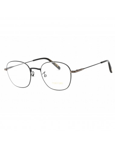 Tom Ford Men's Eyeglasses - Shiny Black Metal Round Full Rim Frame | FT5790-K 001 sur le site 