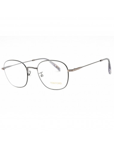 Tom Ford Men's Eyeglasses - Shiny Gunmetal Metal Round Full Rim Frame | FT5790-K 008 Véritable concentré