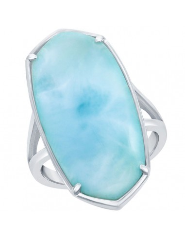 Caribbean Treasures Women's Hexagon Larimar Ring - W-2292 est présent 