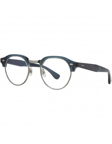 Garrett Leight Unisex Eyeglasses - Navy-Silver Acetate/Metal Round | OAKWOOD NVY-S du meilleur 