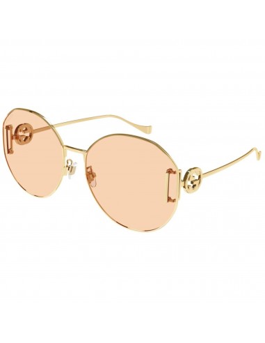 Gucci Women's Sunglasses - Gold Metal Oval Full Rim Frame Pink Lens | GG1206SA 004 plus qu'un jeu 