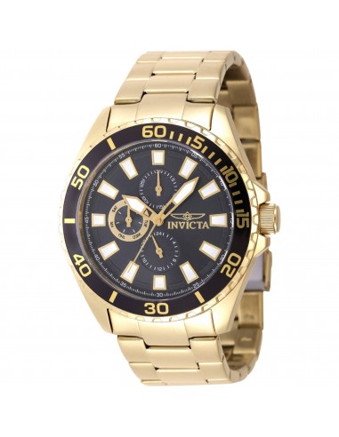 Invicta Men's Quartz Watch - Pro Diver Charcoal Dial Yellow Gold Bracelet | 47578 france