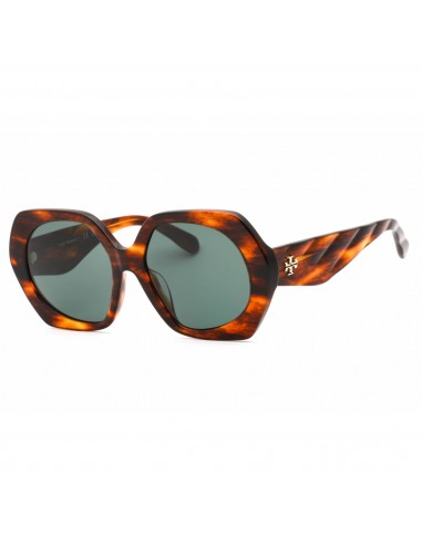 Tory Burch Women's Sunglasses - Dark Wood Brown Horn Geometric Frame | 0TY7195U 19553H outlet