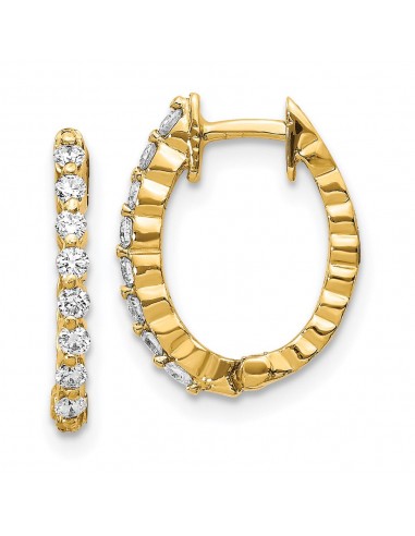 14k AA Diamond Hinged Hoop Earrings plus qu'un jeu 