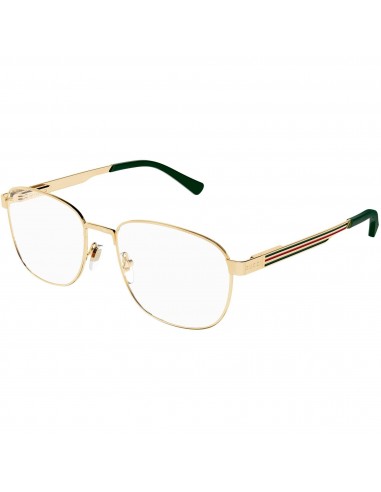 Gucci Men's Eyeglasses - Gold Metal Square Shape Frame Demo Lens, 56 mm | GG12250 002 les ligaments