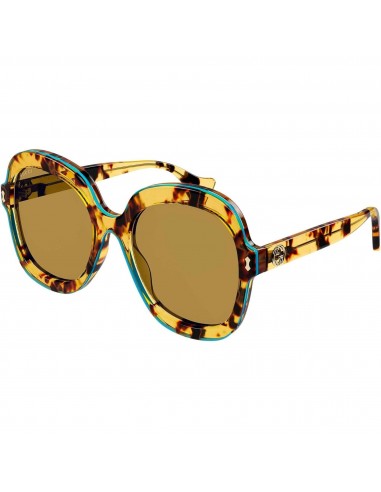 Gucci Women's Sunglasses - Havana Plastic Butterfly Frame Brown Lens | GG1240S 003 de pas cher