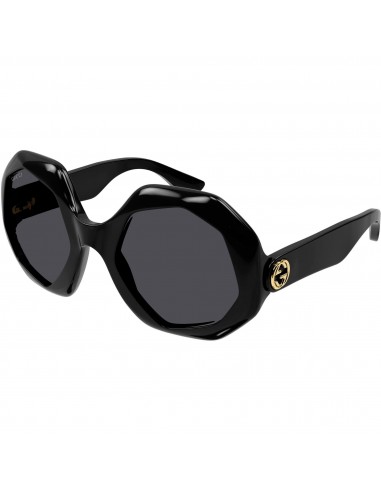 Gucci Women's Sunglasses - Black Plastic Geometric Shape Frame Grey Lens | GG1242S 001 de pas cher