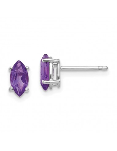 14k White Gold 7x3.5mm Marquise Amethyst earring pour bénéficier 