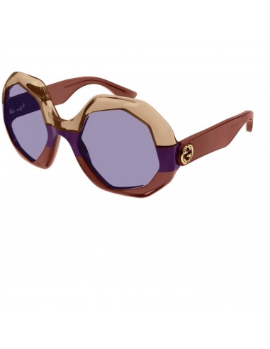 Gucci Women's Sunglasses - Brown Plastic Geometric Frame Violet Lens | GG1242S 002 vente chaude votre 