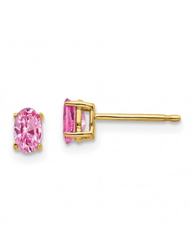 14k Pink Sapphire Post Earrings destockage