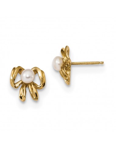 14k 3-4mm White Button Freshwater Cultured Pearl Post Earrings 2023