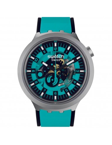 Swatch Unisex Watch - Big Bold Irony Mint Trim Turquoise and Black strap | SB07S111 l'évolution des habitudes 