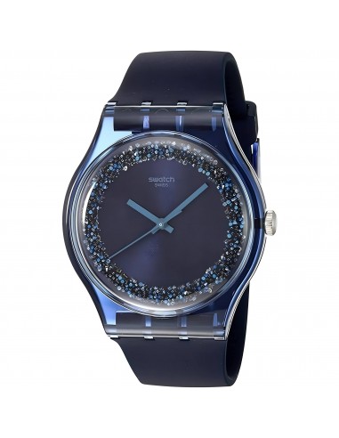 Swatch Women's Watch - Think Fun Blusparkles Blue Dial Silicone Strap Quartz | SUON134 online