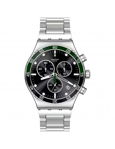 Swatch Unisex Watch - The May Collection Dark Green Irony Chrono Bracelet | YVS506G Comment ça marche