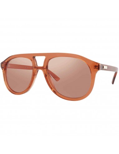 Gucci Men's Sunglasses - Orange Acetate Pilot Shape Frame Orange Lens | GG1320S 002 Pour