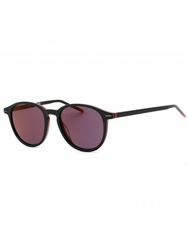 Hugo Men's Sunglasses - Red Mirror Lens Black Plastic Oval Frame | HG 1169/S 0OIT AO de pas cher