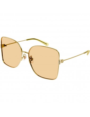 Gucci Women's Sunglasses - Gold Metal Butterfly Shape Frame Orange Lens | GG1282SA 005 rembourrage situé sous