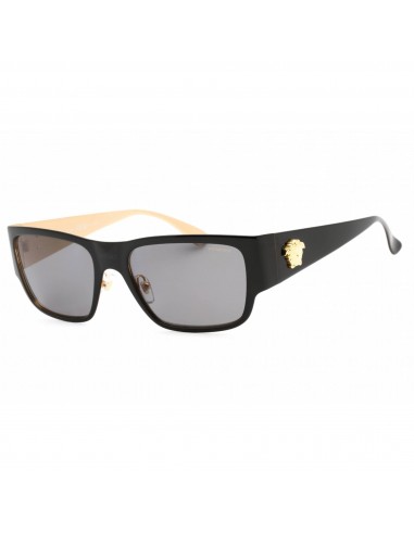 Versace Men's Sunglasses - Black Rectangular Frame Dark Grey Lens | 0VE2262 143381 Pour