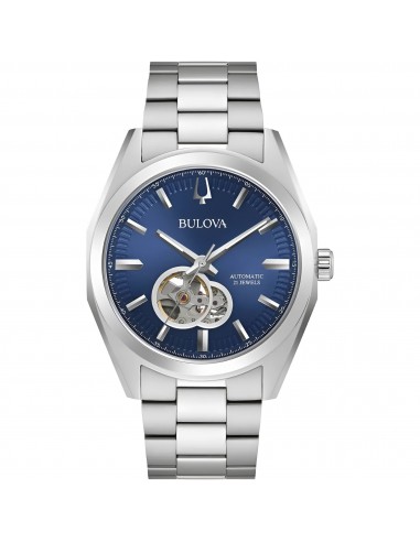 Bulova Men's Watch - Surveyor Automatic Open Heart Blue Dial Silver Bracelet | 96A275 commande en ligne