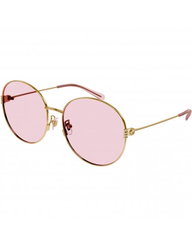 Gucci Women's Sunglasses - Gold Metal Round Full Rim Frame Pink Lens | GG1281SK 004 votre